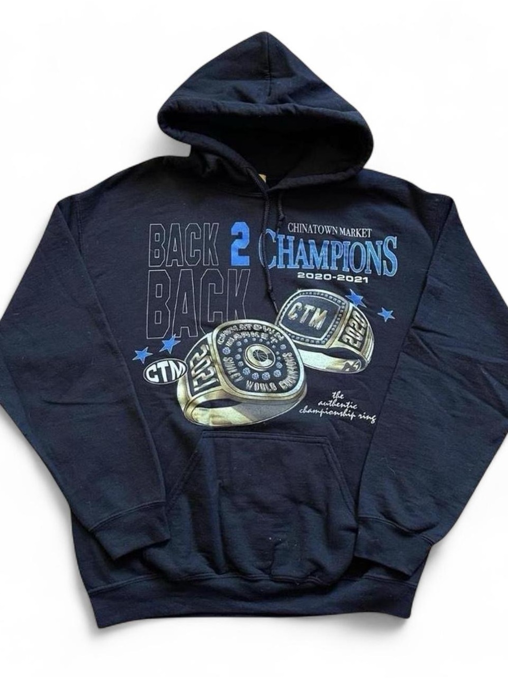 Men's Chinatown Market Black 'Back 2 Back Champions' Hoodie M